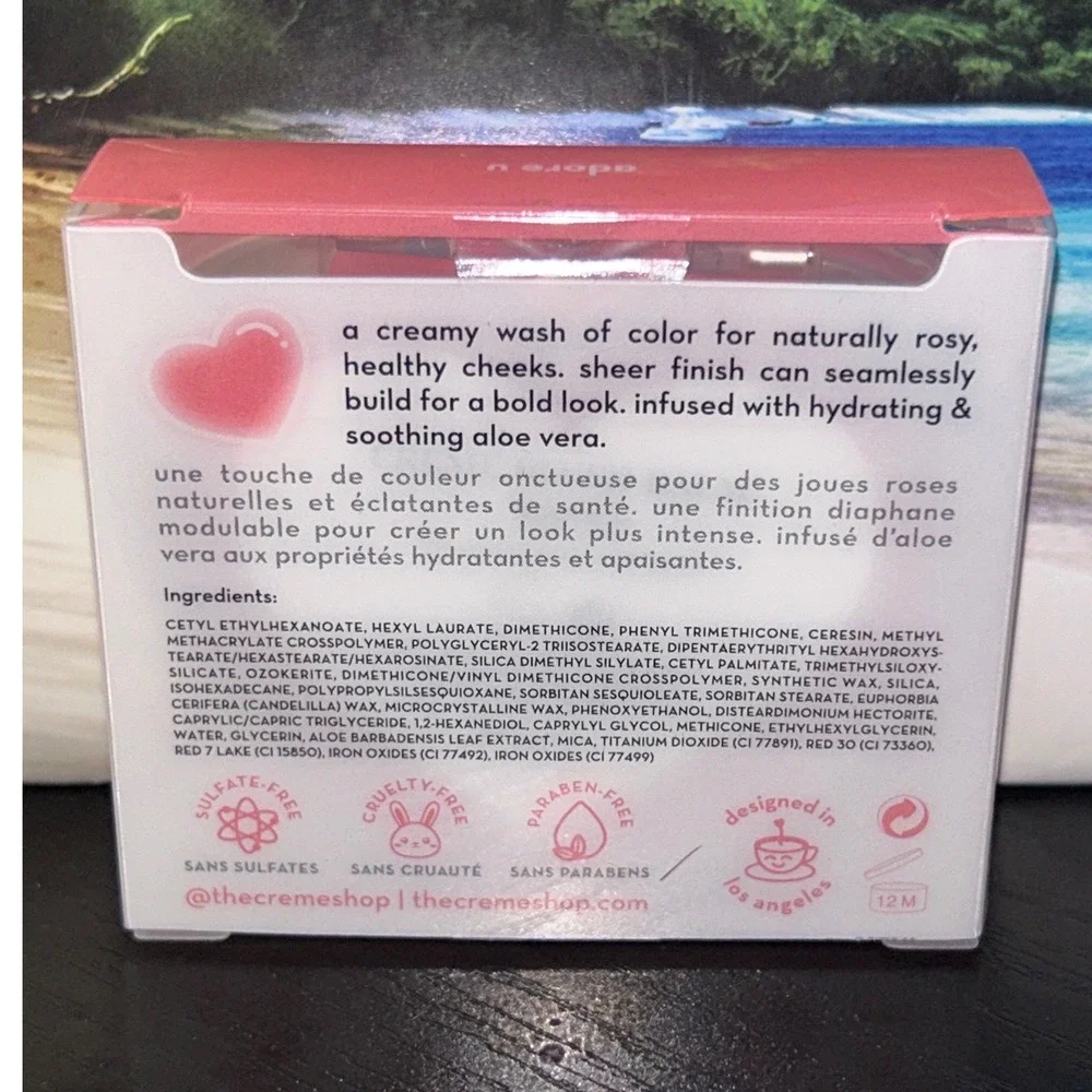 the CREME shop Creme Blush Balm Heart Shape Pink Buildable Long Lasting Blend